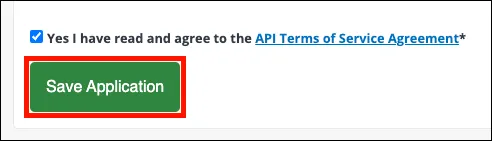 Save Application button
